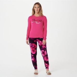 Juicy couture luxe velour track jogger pants